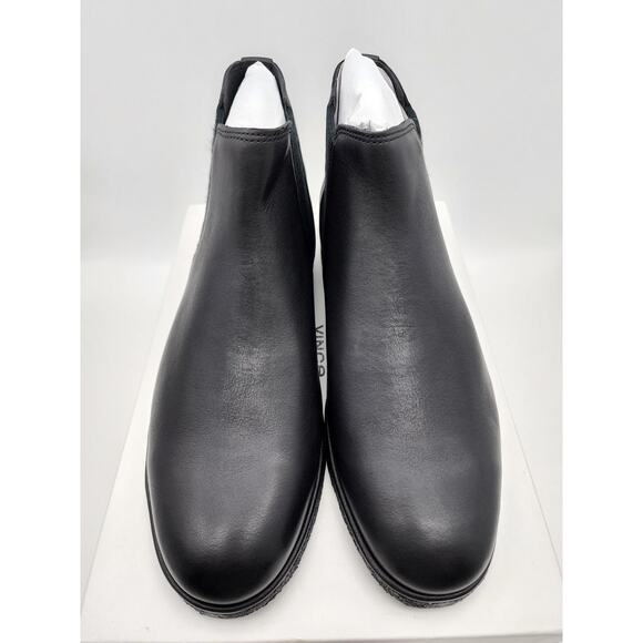 Vince Men\'s Bonham Leather Pull On Chelsea Boots Black 10 US NEW